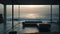 Relax on modern sofa, watch tranquil seascape generated by AI