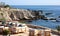 Relax place ocean view at rocky cliff at california los cabos mexico nice hotel restaurant with fantastic views