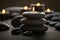 Relax and Rejuvenate with Black Stone Massage and Candle Therapy. Generative AI