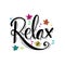 Relax word lettering.