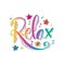 Relax word lettering.