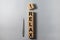 RELAX word written on wooden cube blocks on office table