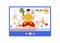 Relax yoga channel web page frame with cartoon man vector illustration isolated.