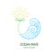 relaxation logo in the form of ocean waves and sunflowers line art