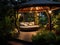 Relaxation redefined: hammock haven in a fern-filled gazebo