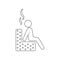 relaxation in the sauna icon. Element of Spa for mobile concept and web apps icon. Outline, thin line icon for website design and