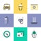 Relaxation and vacation pictogram icons set