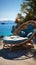 Relaxation by the waves Chaise lounges provide seaside comfort and tranquility