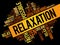 Relaxation word cloud collage