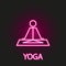 relaxation in yoga neon style icon. Simple thin line, outline  of relaxation icons for ui and ux, website or mobile