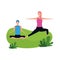 Relaxed couple doing yoga outdoor