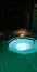 Relaxing blue hot tub