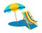 Relaxing chair and umbrella vector illustration