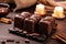 relaxing hot stone massage chocolate wrap with scented candles and soothing music