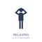 Relaxing icon. Trendy flat vector Relaxing icon on white background from Activity and Hobbies collection