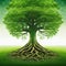 relaxing mind abstract double calm green nature earth with tree roots