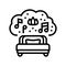 relaxing music sleep night line icon vector illustration