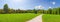 A relaxing panorama of the green, lush and healthy Tivoli Park in a sunny summer day in Ljubljana, Slovenia\'s capital