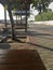 Relaxing pavilion at the school area under the outdoor tree