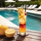 Relaxing by the poolside with a refreshing drink on holidays