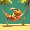 Relaxing Rodent: Hammock-Lounging Capybara