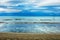 Relaxing seascape with stormy clouds