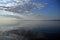 Relaxing seascape with wide horizon of the sky and the sea