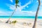 Relaxing on sun lounger at Akumal Beach - Riviera Maya - paradise beaches at Cancun, Quintana Roo, Mexico - Caribbean coast -