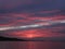 A relaxing sunset photo, the setting sun seen from beach