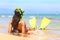 Relaxing woman on summer beach vacation holidays