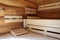 Relaxing wooden beds in the hot Finnish  sauna