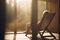 Relaxing on a Wooden Terrace: Person in Lounge Chair at Spa