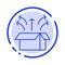 Release, Box, Launch, Open Box, Product Blue Dotted Line Line Icon