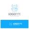 Release, Box, Launch, Open Box, Product Blue outLine Logo with place for tagline