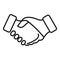 Reliability handshake icon outline vector. Trust integrity