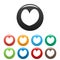 Reliable heart icons set color vector