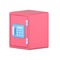 Reliable pink safe 3d. Metallic container with combination lock and electronic panel