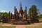 Relic of buddhist temples in Sukothai Historical Park in Thailands