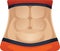 Relief abdominal muscles. Strong woman abs. Perfect stomach. Beautiful fitness body. Vector, illustration