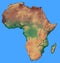 Relief Map of Africa Isolated