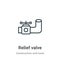 Relief valve outline vector icon. Thin line black relief valve icon, flat vector simple element illustration from editable