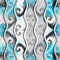 Relief waves of ornamental mosaic tile patterns