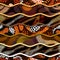 Relief waves of ornamental mosaic tile patterns