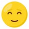 Relieved face expression character emoji flat icon.