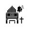 Religeous music black glyph icon