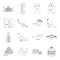 Religion, cooking, animal and other web icon in outline style.sport, school, ecology icons in set collection.