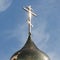 Religion cross on church dome