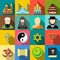 Religion flat icons set