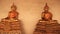 Religion. Golden Buddhas Image With Mortar Walls