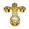 Religion: golden cross with diamonds isolated